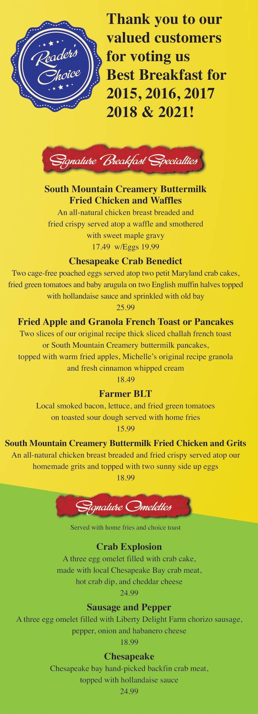 Breakfast Menu